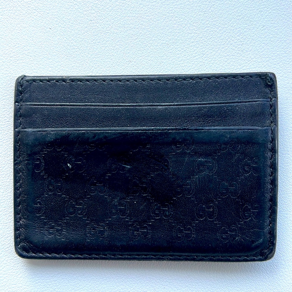 Authentic black  Gucci leather Money clip wallet